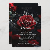 自分のダークレッドのバラを作るクローズアップ 招待状 (正面/裏面)