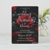 自分のダークレッドのバラを作るクローズアップ 招待状 (スタンド正面)