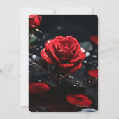 自分のダークレッドのバラを作るクローズアップ 招待状 (裏面)