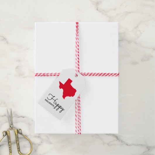 自分のテキサス州ハッピーホリデーを作成 ギフトタグ (より糸付き)