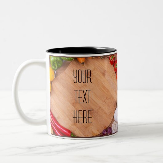 自分のテンプレートのために実り多い文字 ツートーンマグカップ (左)