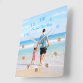 自分のデザインフォト文字フォント名ザ最高のパパ スクエア壁時計 (傾斜)