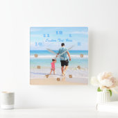 自分のデザインフォト文字フォント名ザ最高のパパ スクエア壁時計 (ホーム)