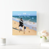 自分のデザイン写真文字フォント名最高のMOM  スクエア壁時計 (ホーム)