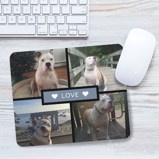 自分のドッグフォトコラージュを追加 マウスパッド