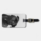 自分のドッグフォトトラベルを追加 | おもしろい pug ラゲッジタグ (正面横)