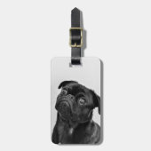 自分のドッグフォトトラベルを追加 | おもしろい pug ラゲッジタグ (正面縦)
