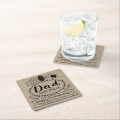 自分のナンバーワンを作るパパ誕生日かわいいモノグラム スクエアペーパーコースター (インサイチュ)