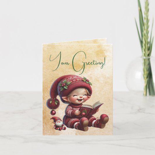 自分のハッピーストーリーヴィンテージクリスマス格言を作成 シーズンカード (正面)