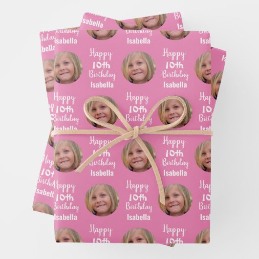 自分のハッピーバースデー家族の写真を作成 ラッピングペーパーシート (インサイチュ)