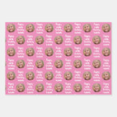 自分のハッピーバースデー家族の写真を作成 ラッピングペーパーシート (正面)