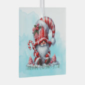 自分のハッピーペパーミントクリスマス格言を作成 ガラスオーナメント (正面右)