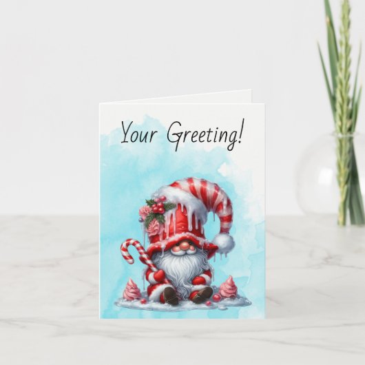 自分のハッピーペパーミントクリスマス格言を作成 シーズンカード (正面)