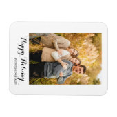 自分のハッピーホリデーファミリーフォトを作成 マグネット (横)