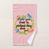 自分のハートかわいらしを大事にする バスタオルセット (ハンドタオル)