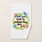 自分のハートかわいらしを大事にする バスタオルセット (ハンドタオル)