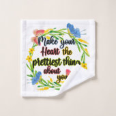 自分のハートかわいらしを大事にする バスタオルセット (ウォッシュタオル)