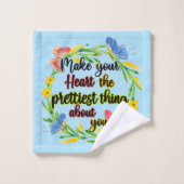 自分のハートかわいらしを大事にする バスタオルセット (ウォッシュタオル)