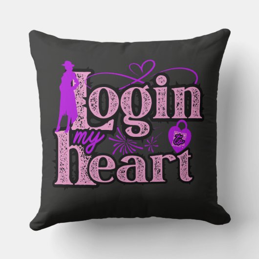 自分のハートにログインバレンタインデー。装飾用クッション クッション (裏面)
