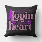 自分のハートにログインバレンタインデー。装飾用クッション クッション (正面)