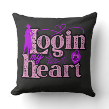 自分のハートにログインバレンタインデー。装飾用クッション