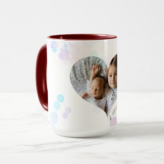 自分のハートの愛する人のポートレート内を表示 マグカップ (正面左)