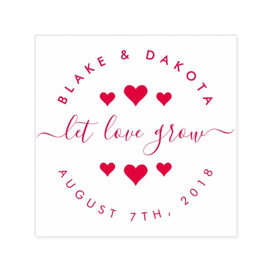 自分のハートを作り愛を成長結婚させる セルフインキングスタンプ (デザイン)