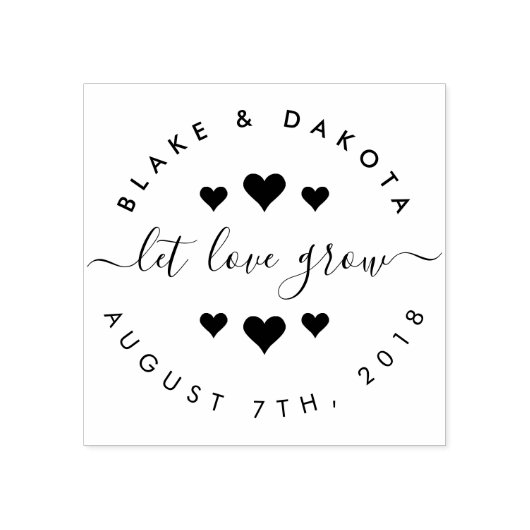 自分のハートを作り愛を成長結婚させる ラバースタンプ (インプリント)