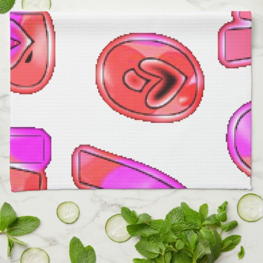 自分のハートを作るアートプリントデザイン キッチンタオル (折り畳み)