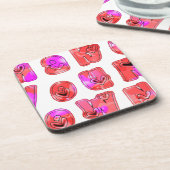 自分のハートを作るアートプリントデザイン コースター (左側)