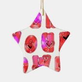 自分のハートを作るアートプリントデザイン セラミックオーナメント (右)
