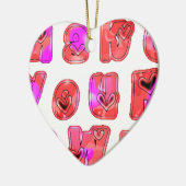 自分のハートを作るアートプリントデザイン セラミックオーナメント (左)
