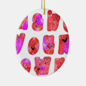 自分のハートを作るアートプリントデザイン セラミックオーナメント (右)