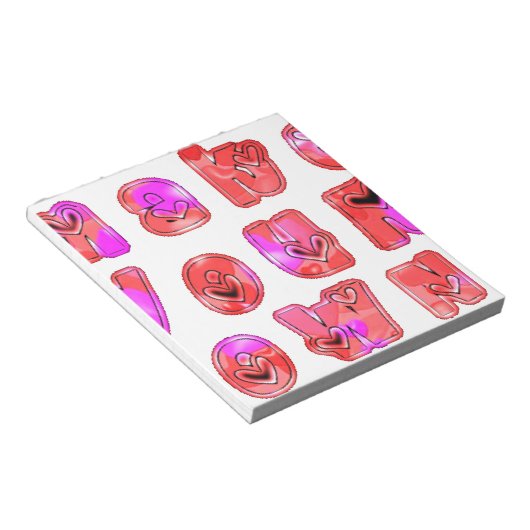 自分のハートを作るアートプリントデザイン ノートパッド (アングル)