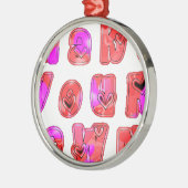 自分のハートを作るアートプリントデザイン メタルオーナメント (左)