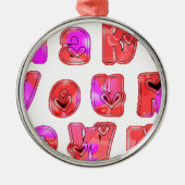 自分のハートを作るアートプリントデザイン メタルオーナメント (正面)