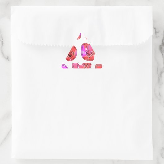 自分のハートを作るアートプリントデザイン 三角形シール (バッグ)