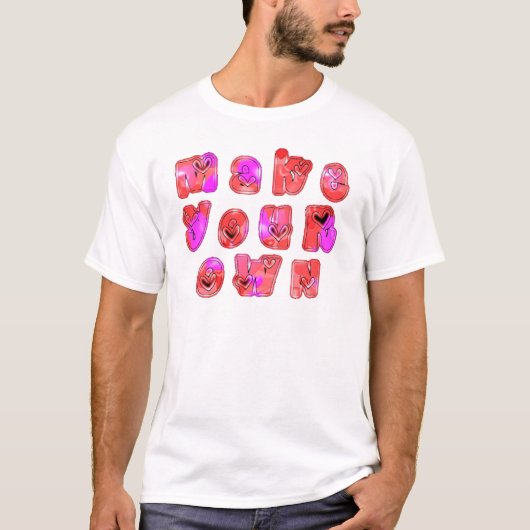 自分のハートを作るアートプリントデザイン Tシャツ (正面)