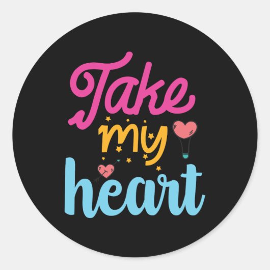 自分のハートバレンタイン ラウンドシール (正面)