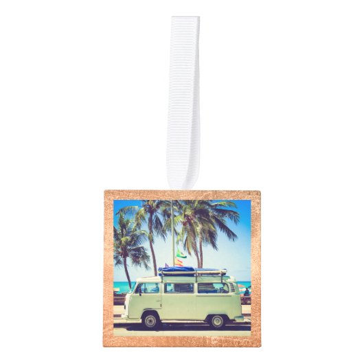 自分のバラを作カスタム成する金ゴールド思い出の写真 キューブオーナメント (正面)