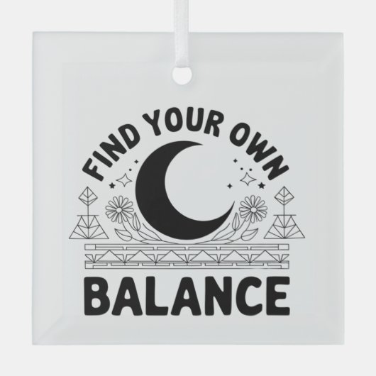 自分のバランスを見つける ガラスオーナメント (正面)