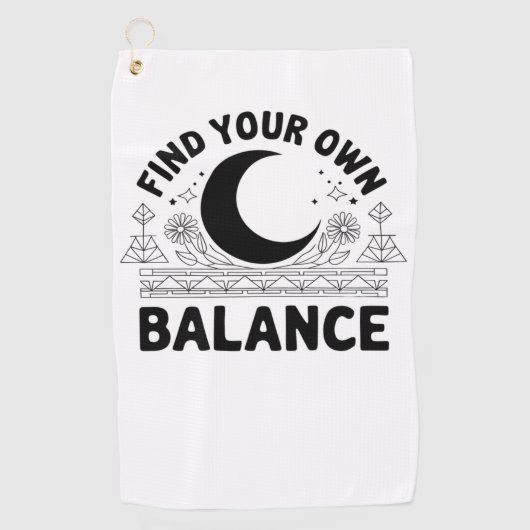 自分のバランスを見つける ゴルフタオル (正面)