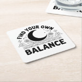 自分のバランスを見つける スクエアペーパーコースター (アングル)