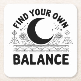 自分のバランスを見つける スクエアペーパーコースター