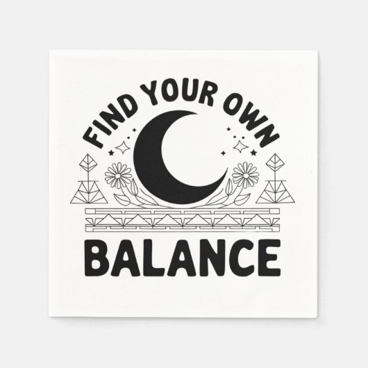 自分のバランスを見つける スタンダードカクテルナプキン (正面)