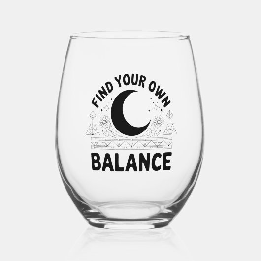 自分のバランスを見つける ステムなしワイングラス (正面)