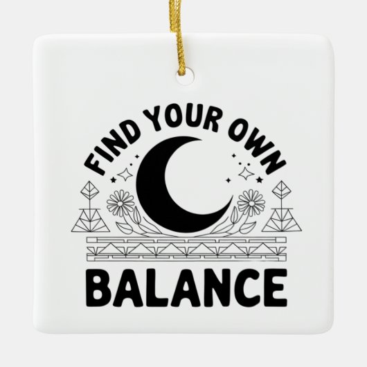 自分のバランスを見つける セラミックオーナメント (正面)