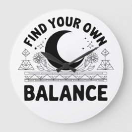 自分のバランスを見つける ラージ壁時計