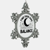 自分のバランスカーマグネットを見つける スノーフレークピューターオーナメント (左)