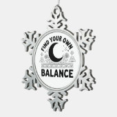 自分のバランスカーマグネットを見つける スノーフレークピューターオーナメント (右)